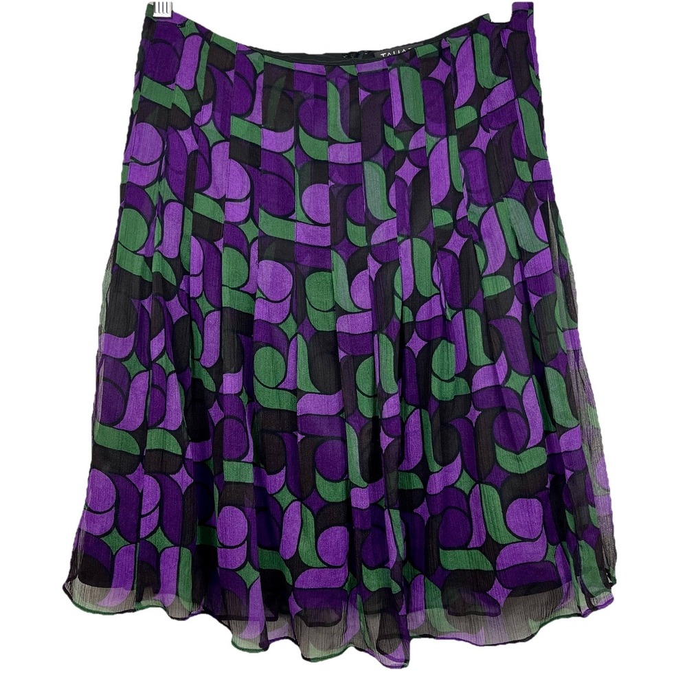 Tahari Womens ALine Silk Chiffon Skirt Dark Academia‎ Fairygrunge Whimsigoth